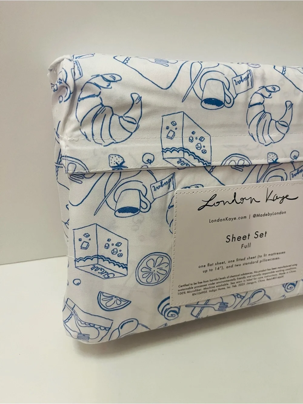Cynthia Rowley & London Kaye Lot of 2 Full Sheet Sets Parisian Pastry Christmas